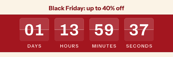The countdown as Apple Mail fetched it when the email landed, Thursday 10:00, reading 1 day 13 hours 59 minutes